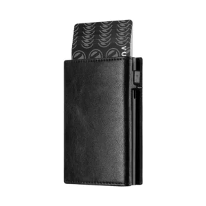 Card Holder Wallet Genuine leather Black (super fiber) high quality screw